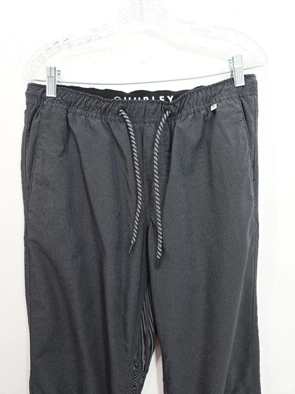 Hurley Performance Stretch Tech Charcoal Gray Twill Tapered Fit Joggers Mens M